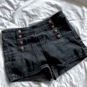 black high rise shorts